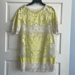 Anthropologie crochet knit mini dress